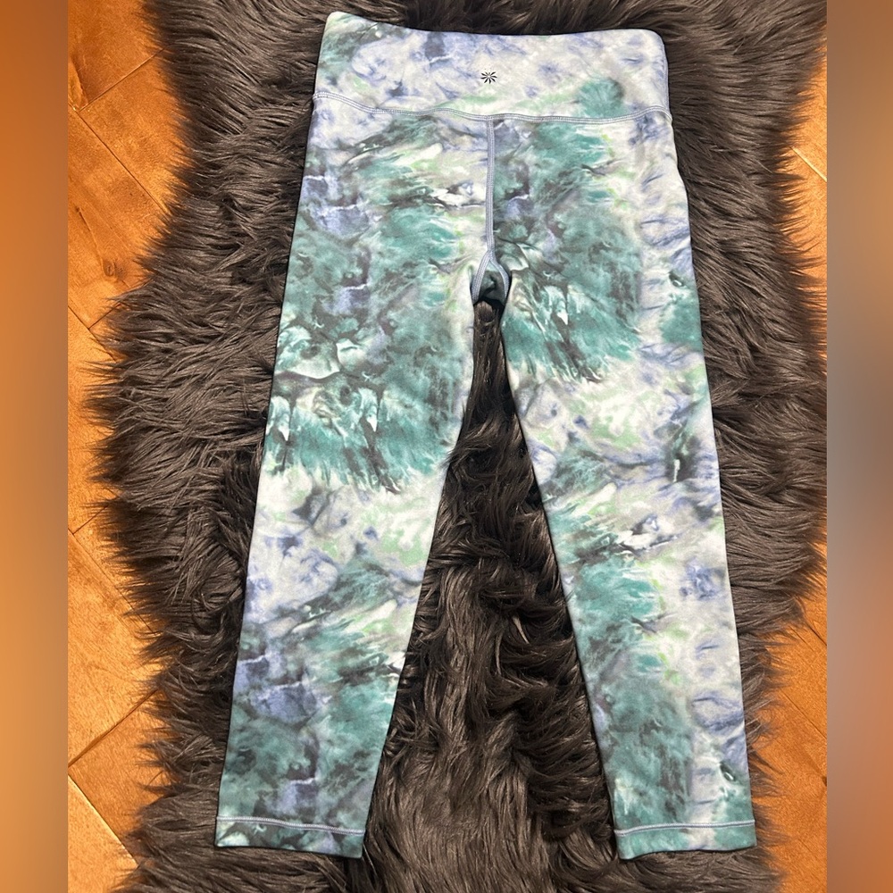 Athleta Girl High Rise Chit Chat Capri Solarize Cottage Blue Size XL/14 - Picture 3 of 4